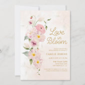 Liebe im Blütenfrühlings-Brautparty Einladung (Vorderseite)