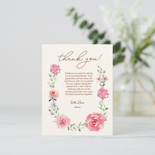 Liebe im blutfarbenen Brautparty Dankeskarte (Stehend Vorderseite)