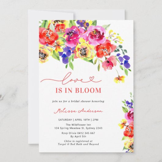 Liebe im blutfarbenen Brautparty Einladung (Vorderseite)