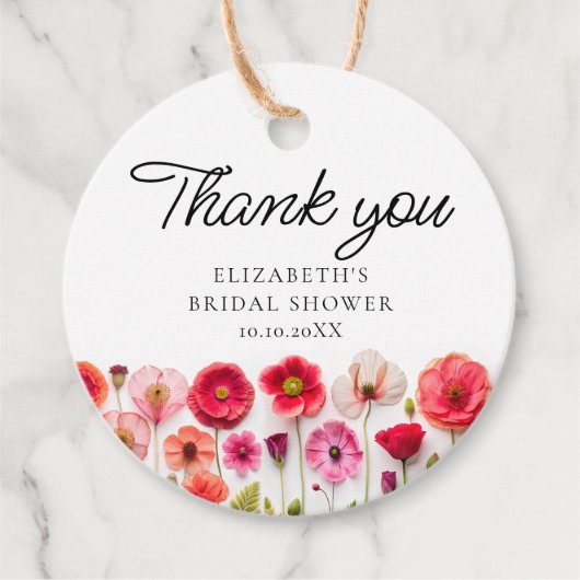 Liebe im blutfarbenen Brautparty Vielen Dank Geschenkanhänger (Vorderseite)