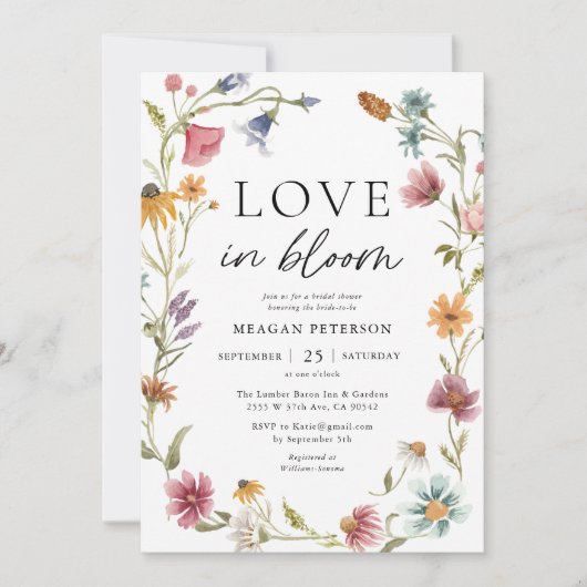 Liebe im blutfloralen FrühlingsBrautparty Einladung (Vorderseite)