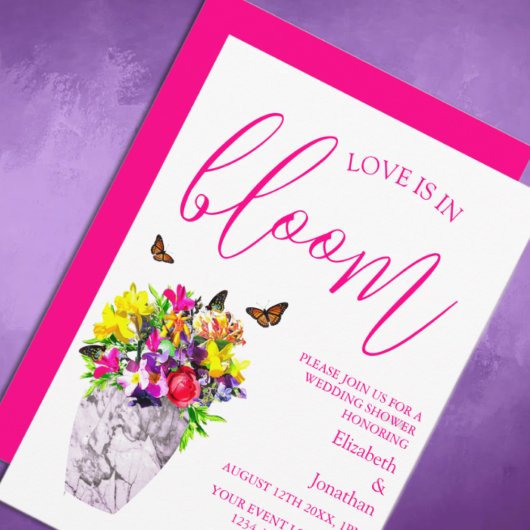 Liebe im blutfloralen Polterabend Einladung