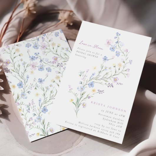 Liebe im blutpastelfarbenen Brautparty Einladung