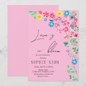 Liebe im blutrosa Brautparty Einladung (Vorne/Hinten)