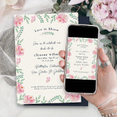 Liebe im blutrosa Rosenschmetterlinge Brautparty Einladung