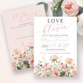 Liebe im blutrosa Wildblume Garten Brautparty Einladung
