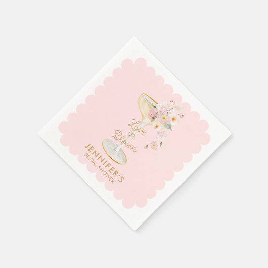 Liebe im blutrot-rosa Brautparty Serviette (Ecke)