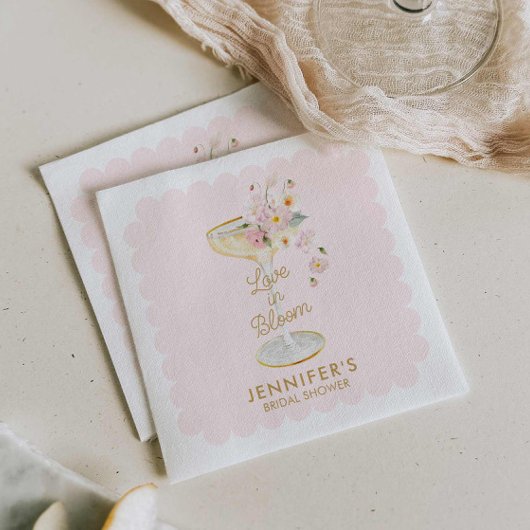 Liebe im blutrot-rosa Brautparty Serviette