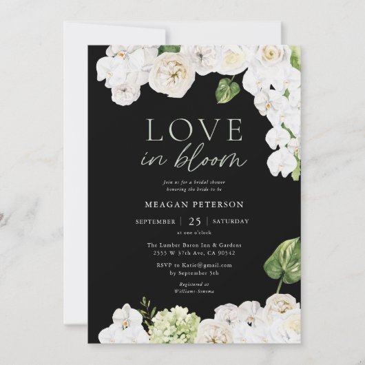 Liebe im botanischen Brautparty des Blooms Einladung (Vorderseite)