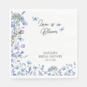 Liebe im Brautparty Blauer Wildblume Serviette (Vorderseite)