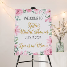 Liebe im Brautparty Bloom Begrüßungszeichen