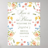 Liebe im Brautparty Bloom Begrüßungszeichen Poster (Vorne)