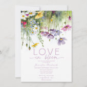 Liebe im Brautparty Bloom Einladung (Vorderseite)