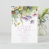 Liebe im Brautparty Bloom Einladung (Stehend Vorderseite)