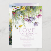 Liebe im Brautparty Bloom Einladung (Vorne/Hinten)