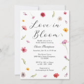 Liebe im Brautparty Bloom Einladung (Vorderseite)