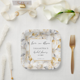 Liebe im Brautparty Bloom Florals Pappteller