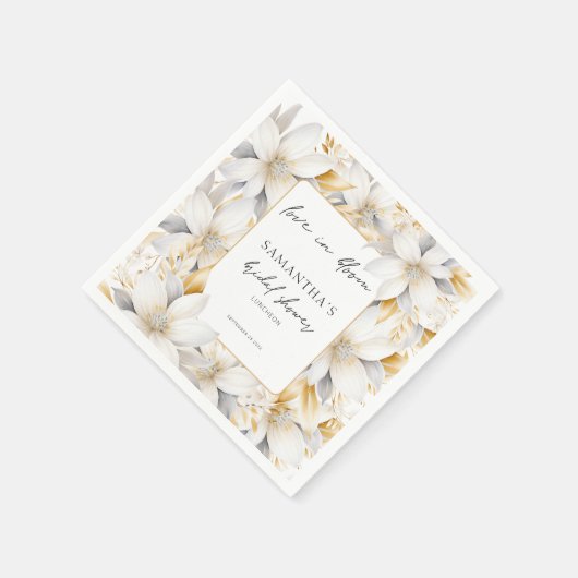 Liebe im Brautparty Bloom Florals Serviette (Ecke)