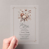 Liebe im Brautparty Bloom Mocha Mousse Acryleinladungen (Insitu (Handheld))