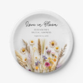 Liebe im Brautparty Bloom Pappteller (Vorderseite)