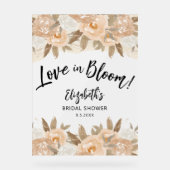 Liebe im Brautparty "Bloom Peach Blume" Acrylschild (Vorderseite)