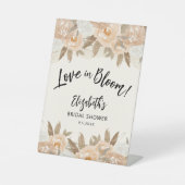 Liebe im Brautparty "Bloom Peach Blume" Sockelschild (Vorderseite)