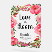 Liebe im Brautparty "Bloom Pink Blume" Acrylschild (Winkel)