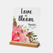Liebe im Brautparty "Bloom Pink Blume" Acrylschild (Winkel)