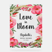 Liebe im Brautparty "Bloom Pink Blume" Acrylschild (Vorderseite)