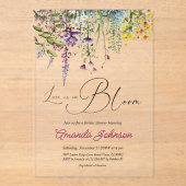 Liebe im Brautparty "Bloom Wildblume Garden" Acryleinladungen (Vorderseite)