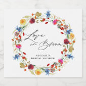 Liebe im Brautparty Bloom Wildblume Schaumweinetikett (Einzelnes Label)