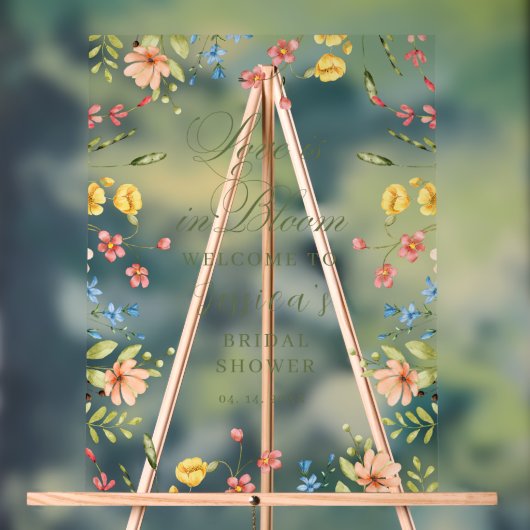 Liebe im Brautparty Bloom Willkommen Acrylschild (Neutral)