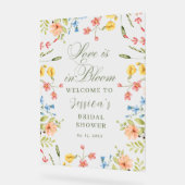 Liebe im Brautparty Bloom Willkommen Acrylschild (Winkel)