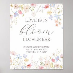 Liebe im Brautparty Blume Bar-Zeichen Poster
