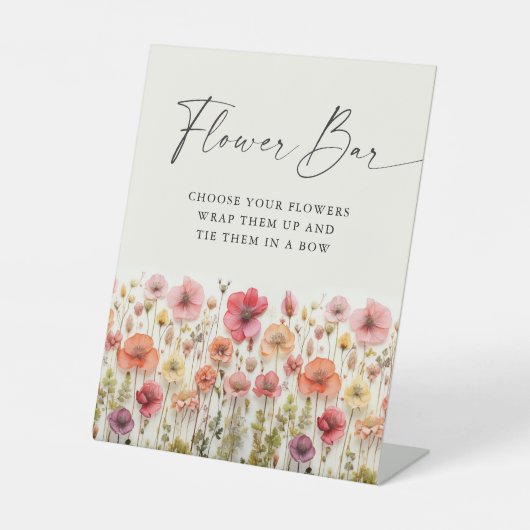 Liebe im Brautparty Blume Bar-Zeichen Sockelschild (Vorderseite)