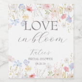 Liebe im Brautparty Blume Bar-Zeichen Weinetikett (Einzelnes Label)