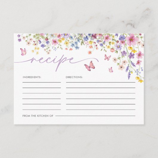 Liebe im Brautparty Blümflora-Schmetterling Begleitkarte (Vorderseite)