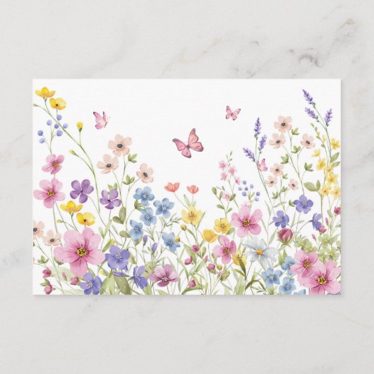 Liebe im Brautparty Blümflora-Schmetterling Begleitkarte (Rückseite)