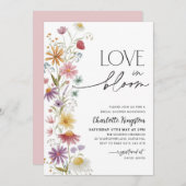 Liebe im Brautparty Blüte Wildblume Einladung (Vorne/Hinten)