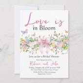Liebe im Brautparty Blütenblütenblümchen der Wildb Einladung (Vorderseite)