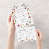 Liebe im Brautparty der Wildblume All In One Einladung (Abreißen)