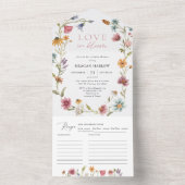 Liebe im Brautparty der Wildblume All In One Einladung (Innen Boden)