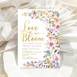 Liebe im Brautparty der Wildblume Einladung