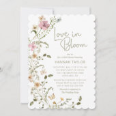 Liebe im Brautparty der Wildblume Einladung (Vorderseite)