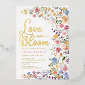 Liebe im Brautparty der Wildblume Folieneinladung (Vorderseite)