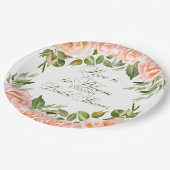 Liebe im Brautparty des Chic Garden Pappteller (Schrägansicht)