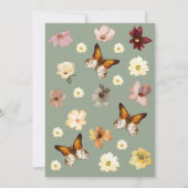 Liebe im Brautparty "Grüne Wildblume im Blut" Einladung (Rückseite)