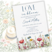 Liebe im Brautparty Wasserfarbe Wildblume Einladung