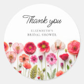 Liebe im Brautparty Wildblume Runder Aufkleber (Vorderseite)