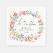 Liebe im Brautparty Wildblume Serviette (Vorderseite)